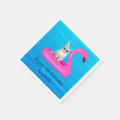 Personalisiertes Katzenfloß Serviette (Ecke)
