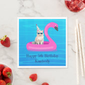 Personalisiertes Katzenfloß Serviette (Beispiel)