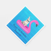 Personalisiertes Katzenfloß Serviette (Ecke)