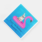 Personalisiertes Katzenfloß Serviette (Ecke)