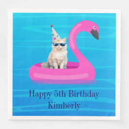 Personalisiertes Katzenfloß Serviette