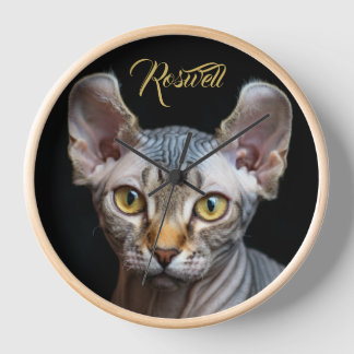 Personalisiertes Katzenfoto-Elfen-Sphynx-Katzenpor Uhr
