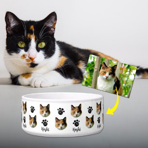 Personalisiertes Katzenfoto-Gesicht Napf