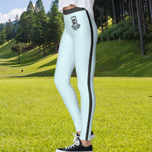 Personalisiertes Katzenfoto Name Eisblau Schwarze  Leggings