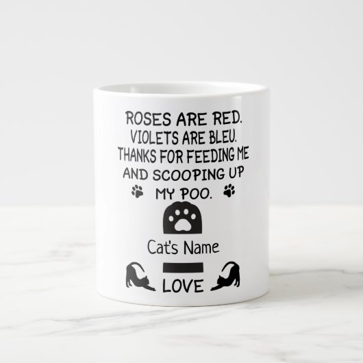personalisiertes Katzenliebhaber-Geschenk, Katzenn Jumbo-Tasse (Vorderseite)