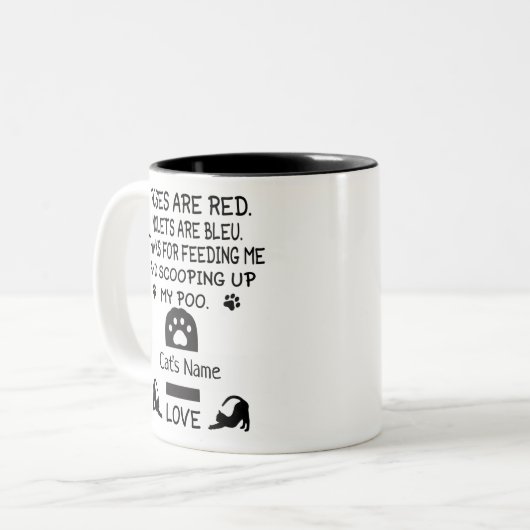 personalisiertes Katzenliebhaber-Geschenk, Katzenn Zweifarbige Tasse (Vorderseite Links)