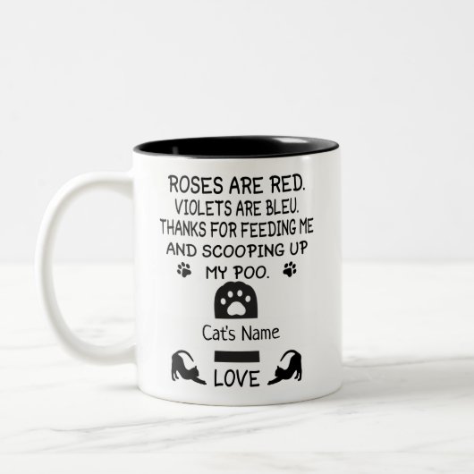 personalisiertes Katzenliebhaber-Geschenk, Katzenn Zweifarbige Tasse (Links)