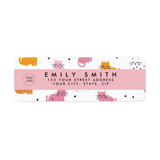 Personalisiertes Katzenmuster mit Polka-Punkten (Vorne)