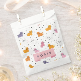 Personalisiertes Katzenmuster mit Polka-Punkten Geschenktütchen