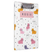 Personalisiertes Katzenmuster mit Polka-Punkten Klemmbrett (Rechts)