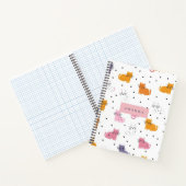 Personalisiertes Katzenmuster mit Polka-Punkten Notizblock (Innenseite)