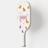 Personalisiertes Katzenmuster mit Polka-Punkten Pickleball Schläger (Links)