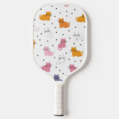 Personalisiertes Katzenmuster mit Polka-Punkten Pickleball Schläger (Rückseite)