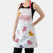 Personalisiertes Katzenmuster mit Polka-Punkten Schürze (InSitu)