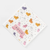 Personalisiertes Katzenmuster mit Polka-Punkten Serviette (Ecke)