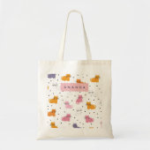 Personalisiertes Katzenmuster mit Polka-Punkten Tragetasche (Vorne)