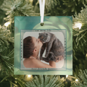 Personalisiertes Katzenmutter-Leben Haustier-Foto- Ornament Aus Glas