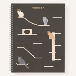 Personalisiertes Katzenwandmöbel-Spiralnotizbuch Notizblock