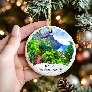 Personalisiertes Kauai-Ornament, Hawaii-Geschenk Keramik Ornament