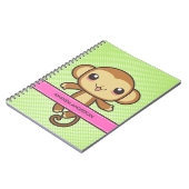 Personalisiertes Kawaii Affe-Notizbuch/Zeitschrift Notizblock (Linke Seite)