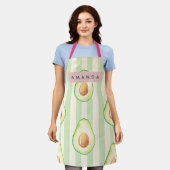 Personalisiertes Kawaii Avocado-Muster Schürze (Getragen)