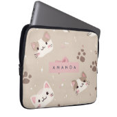 Personalisiertes Kawaii Cat Face Pattern Laptopschutzhülle (Vorne Rechts)