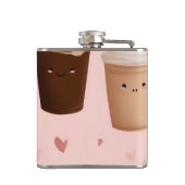 Personalisiertes Kawaii Iced Coffee Pattern Flachmann (Rückseite)