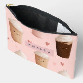 Personalisiertes Kawaii Iced Coffee Pattern Zubehörtasche (Offen)