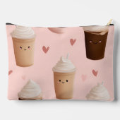 Personalisiertes Kawaii Iced Coffee Pattern Zubehörtasche (Rückseite)