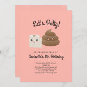 Personalisiertes Kawaii Kack & TP (Toilettenpapier Einladung (Vorne/Hinten)