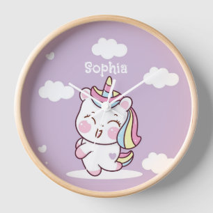 Personalisiertes Kawaii Magical Unicorn Girls Kind Uhr