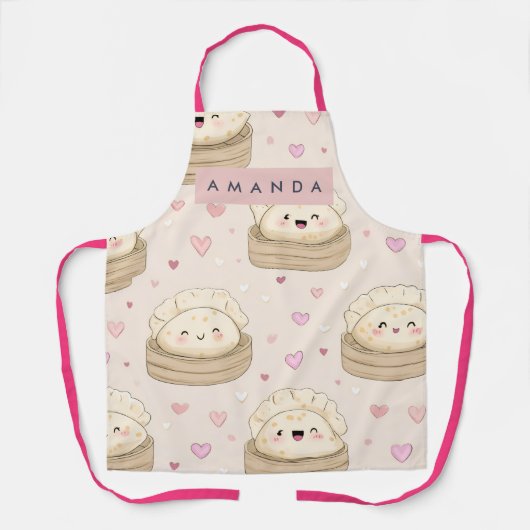 Personalisiertes Kawaii Pastell-Dumpling-Muster Schürze (Vorderseite)