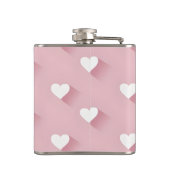 Personalisiertes Kawaii Rosa Herz Flachmann (Rückseite)