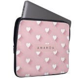 Personalisiertes Kawaii Rosa Herz Laptopschutzhülle (Vorne Rechts)