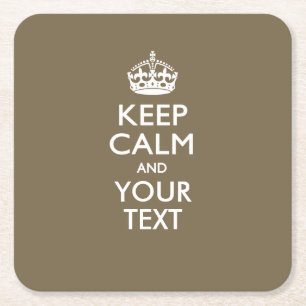 Personalisiertes KEEP CALM AND Dein Text für Taupe Rechteckiger Pappuntersetzer