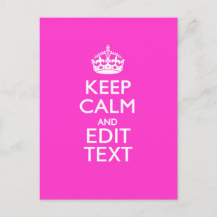 Personalisiertes KEEP CALM AND Dein Text Lebendige Postkarte