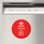 Personalisiertes Keep Calm And Edit Text Rot Dekor Magnet (In Situ (Geschirrspüler))