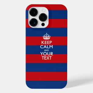 Personalisiertes KEEP CALM AND Ihr Text auf Streif iPhone 14 Pro Max Hülle