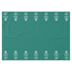 Personalisiertes Keep Calm And Your Text Aqua Tischdecke