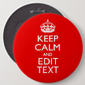 Personalisiertes Keep Calm And Your Text Rot Class Button (Vorne & Hinten)