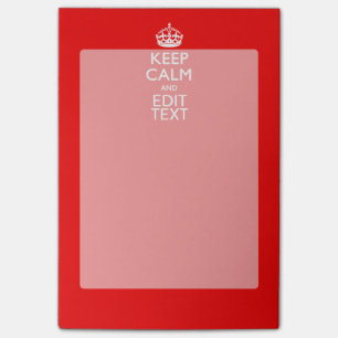 Personalisiertes Keep Calm And Your Text Rot Class Post-it Klebezettel