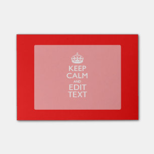 Personalisiertes Keep Calm And Your Text Rot Klass Post-it Klebezettel