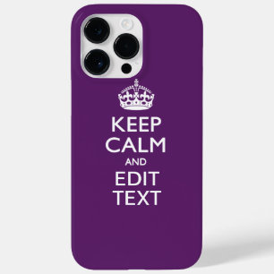 Personalisiertes KEEP CALM Ihr Text auf Lila-Dekor Case-Mate iPhone Hülle
