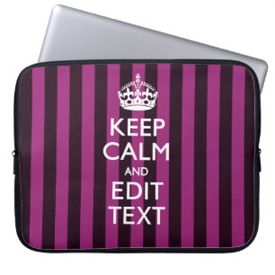 Personalisiertes KEEP CALM Ihr Text auf Rosa Fuchs Laptopschutzhülle