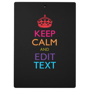 Personalisiertes KEEP CALM Ihr Text Mehrfarbig Klemmbrett