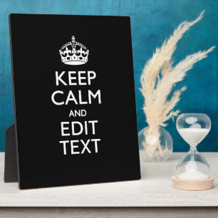 Personalisiertes KEEP CALM mit Ihrem Text auf Schw Fotoplatte