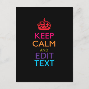 Personalisiertes KEEP CALM Mit Ihrem Text Mehrfarb Postkarte