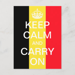 Personalisiertes KEEP CALM und CARRY ON - Belgien- Postkarte