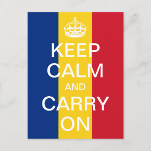 Personalisiertes KEEP CALM und CARRY ON - Rumänien Postkarte