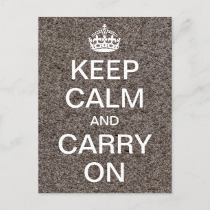 Personalisiertes KEEP CALM und CARRY ON - Stein Postkarte